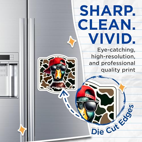 (2 Pack) Cool Duck Magnets Magnets - Hip Duck Wear - Stylish Duck Art for Fridge or Locker - 5" On Longest Side - Made in USA - Sticks to Refrigerators & Metal Surfaces - MAG8719