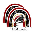 (2 Pack) Dead Inside Magnets - Gothic Rainbow Decor - Raven Rose Coffin Art - Emo Refrigerator Accent - Witchy Locker Decor - 5 Inches On Longest Side - Thick Durable Magnet - Made in USA - MAG36804
