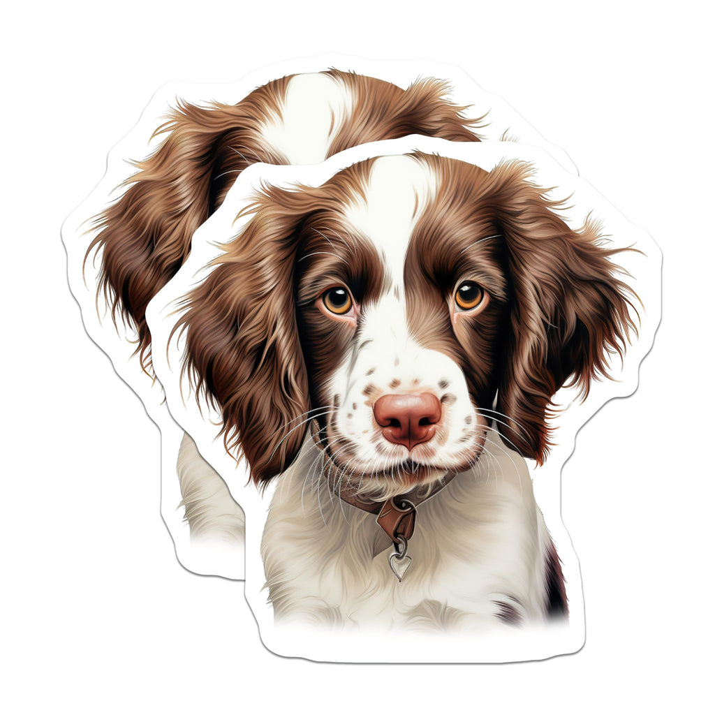(2 Pack) Cute Springer Spaniel Puppy Magnets - Charming Dog Lover Refrigerator Decor - Pet Owner Kitchen Accessory Magnets - 5 Inches On Longest Side - Thick Durable Magnet - Made in USA - MAG23700