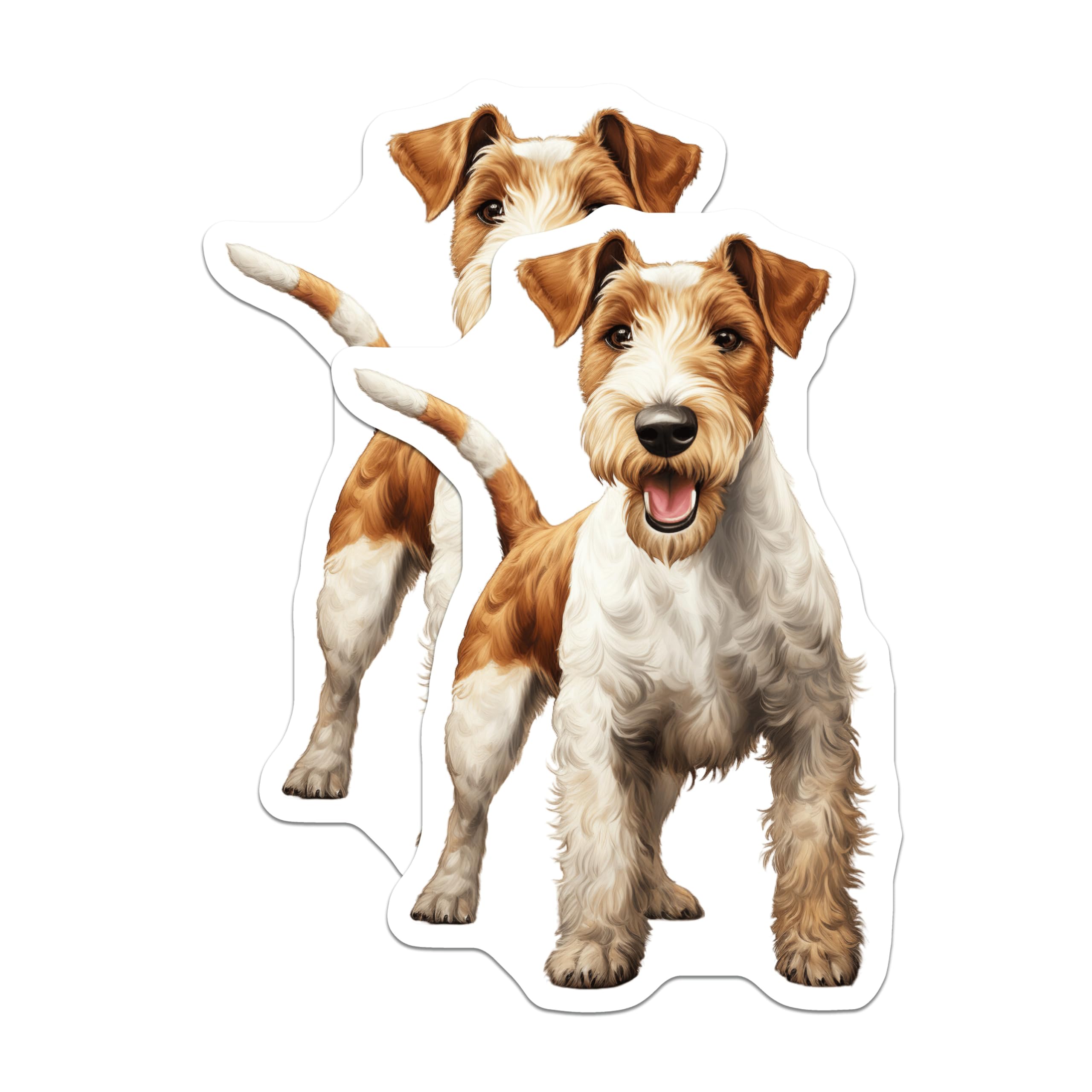 (2 Pack) Wire Fox Terrier Magnets - Dog Breed Decor - Pet Parent Refrigerator Accessories - Terrier Lover Novelty - 5 Inches On Longest Side - Thick Durable Magnet - Made in USA - MAG30259
