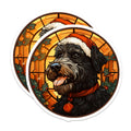 (2 Pack) Christmas Dog Magnets - Santa Hat Puppy Art - Festive Holiday Decor - 5 Inches On Longest Side - Thick Durable Magnet - Made in USA - MAG23538