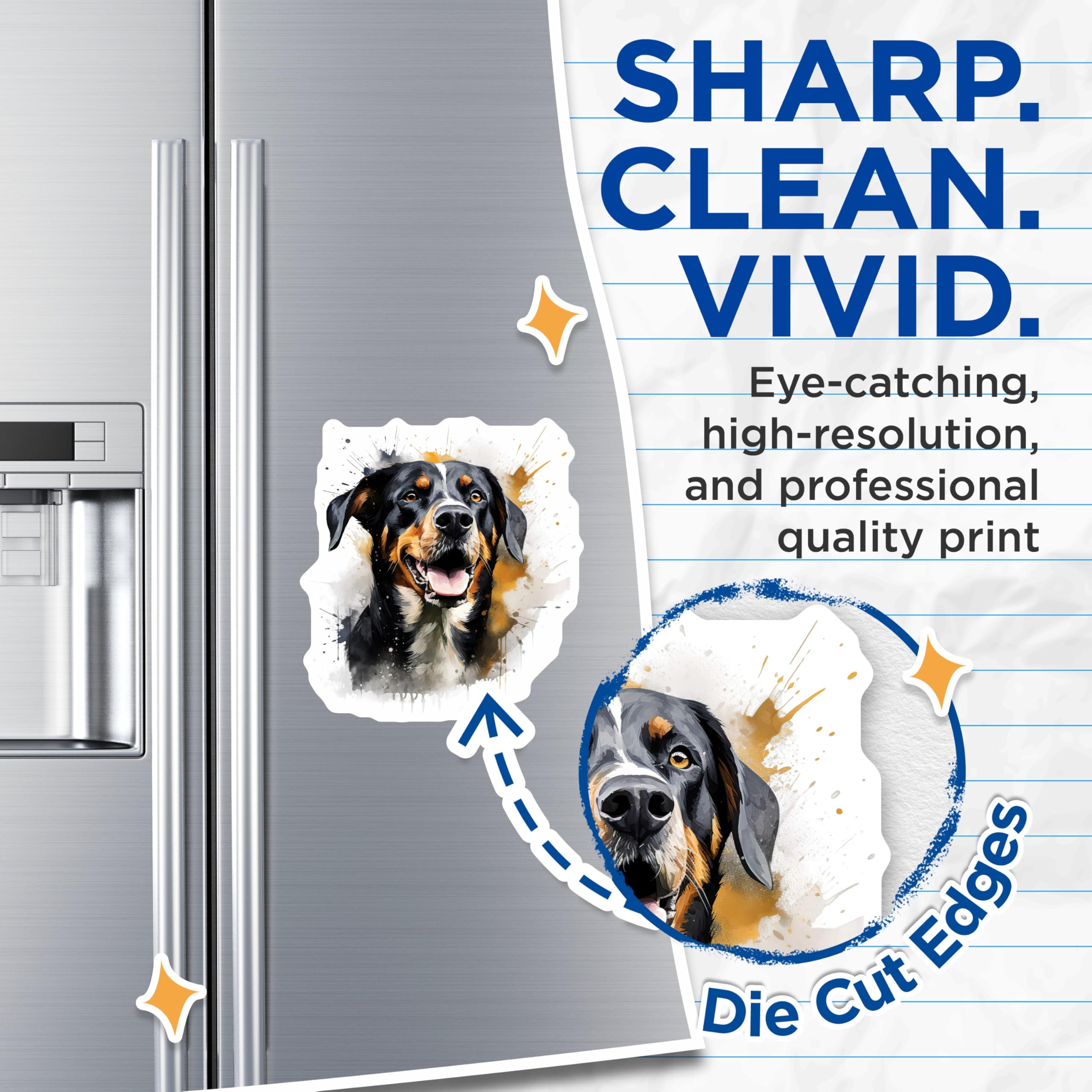 (2 Pack) Bernese Mountain Dog Magnets - Watercolor Dog Art - Pet Lover Fridge Accessory - 5 Inches On Longest Side - Thick Durable Magnet - Made in USA - MAG28749