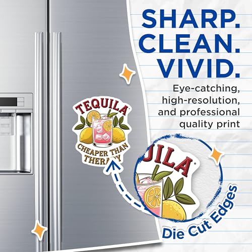 (2 Pack) Tequila Cheaper Than Therapy Magnets - Fun Drink Decorations - Kitchen Refrigerator Accessories - Lemon Drink Art - 5" On Longest Side - for Cars, Fridges, Toolboxes - Made in USA - MAG6845