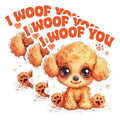 (3 Pack) I Woof You Decals - Cute Dog Puppy - Pet Lover Gift - 3 Inches On Longest Side - Easy Peel & Apply - Made in USA - 3MCS1245