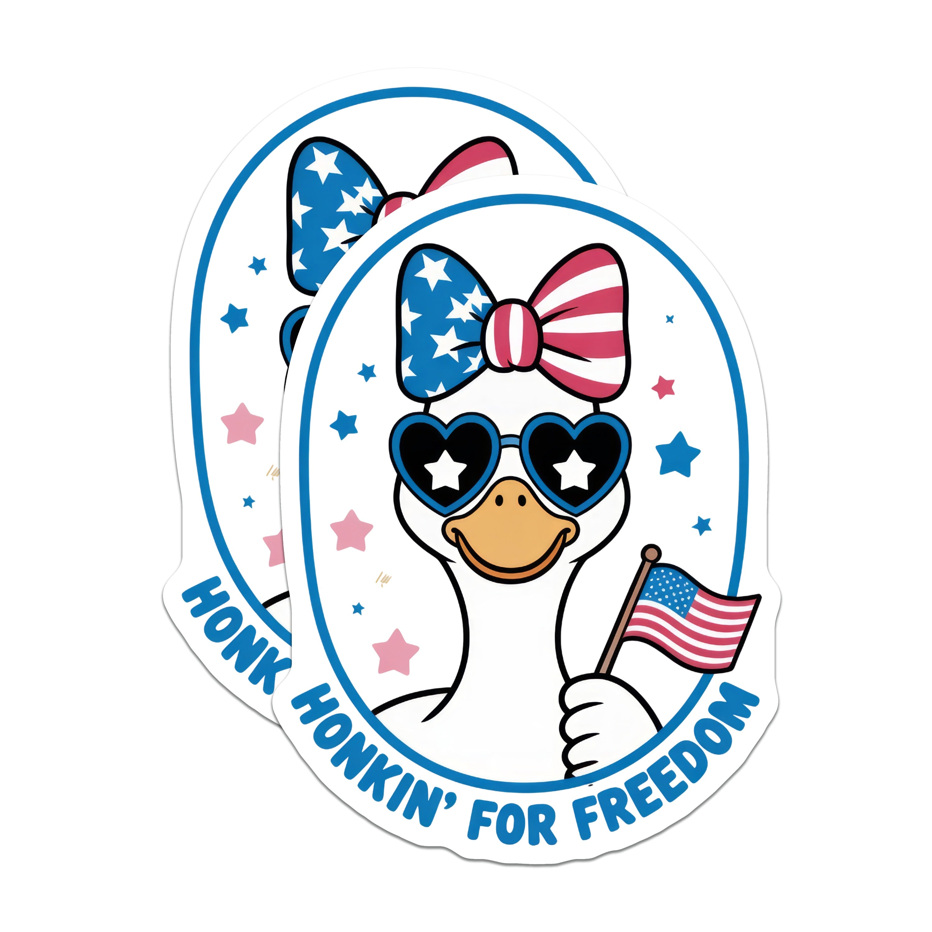 (2 Pack) Patriotic Duck Magnets - Honkin Freedom Goose - USA Flag Car Refrigerator Decals - 5 Inches On Longest Side - Thick Durable Magnet - Made in USA - MAG38900