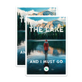 (2 Pack) Lake is Calling Magnets - Wanderlust Mountain Landscape - Outdoor Adventure Decor - Nature Lover Inspiration - 5 Inches On Longest Side - Thick Durable Magnet - Made in USA - MAG39298