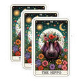 (3 Pack) Floral Hippo Decals - Laptop Decal - Boho Hippopotamus Decor - 3 Inches On Longest Side - Easy Peel & Apply - Made in USA - 3MCS4202