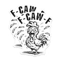 (2 Pack) F-CAW-F Chicken Stickers - Funny Chicken Meme - Crazy Chicken Decals - 5" On Longest Side - Sticks to Smooth Flat Surfaces - Made in USA - BMCS14877