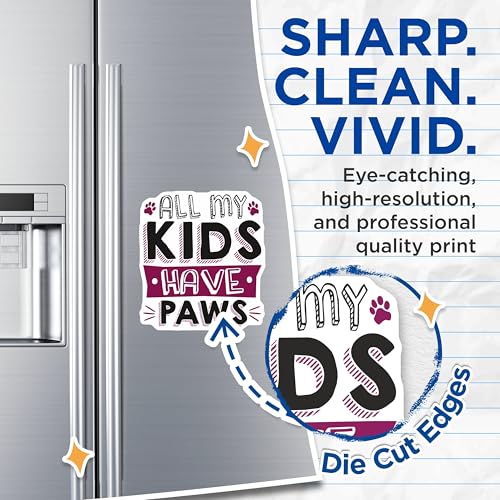 (2 Pack) All My Kids Have Paws Magnets Magnets - Animal Lover Decor - 5" On Longest Side - Made in USA - Sticks to Refrigerators & Metal Surfaces - MAG9010