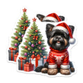 (2 Pack) Christmas Yorkie Magnets - Festive Pet Fridge Decor - Cute Dog Lover Magnets - Holiday Season Animal Decoration - 5 Inches On Longest Side - Thick Durable Magnet - Made in USA - MAG28283