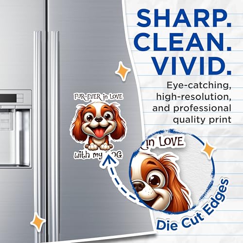 (2 Pack) Furever in Love with My Dog Magnets - Dog Lover Fridge Magnets - Cute Pet Magnets- 5" On Longest Side - for Fridges, Toolboxes, Cars - Made in USA - MAG2817