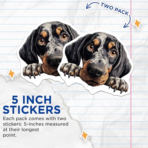 (2 Pack) Dog Lover Stickers - Cute Dog Art - Pet Lover Decals - 5" On Longest Side - Sticks to Smooth Flat Surfaces - Made in USA - BMCS9877