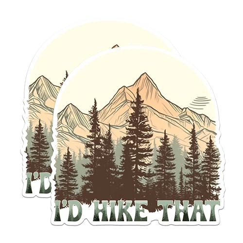 (2 Packs) I'd Hike That Love to Hike Magnets - Hiking Hiker Outdoorsman Magnets - 5 Inches On Longest Side - Premium Magnet - for Fridges, Toolboxes, Cars - Made in USA - MAG2482