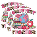 (3 Pack) Sweetest Teacher Decals - Teacher Appreciation - School Decor - 3 Inches On Longest Side - Easy Peel & Apply - Made in USA - 3MCS6422