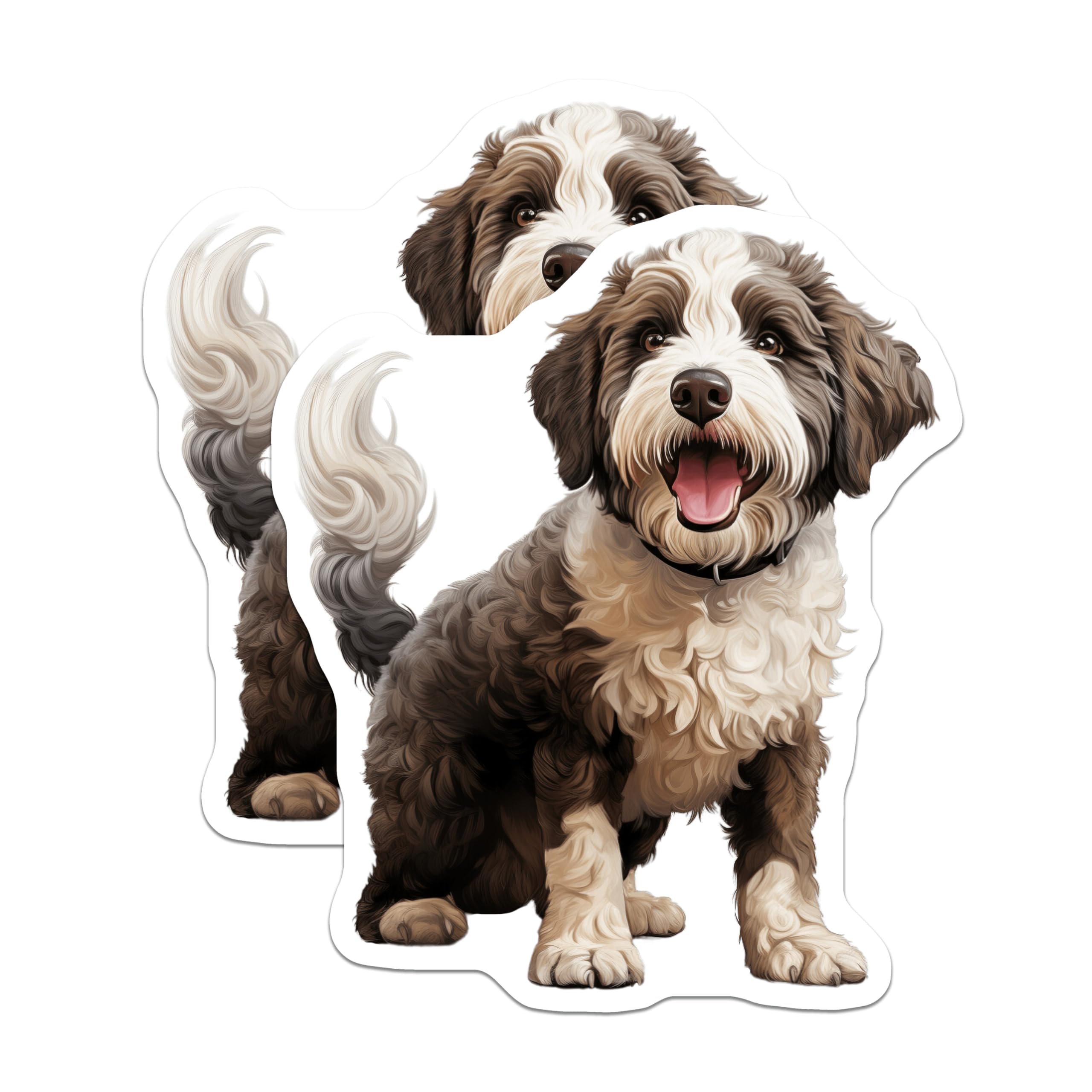 (2 Pack) Happy Doodle Dog Magnets - Pet Lover Refrigerator Decor - Cute Puppy Animal Accessory - 5 Inches On Longest Side - Thick Durable Magnet - Made in USA - MAG27710