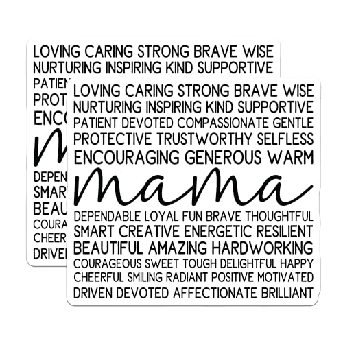 (2 Pack) Mama Stickers - Inspirational Mom Quotes Stickers - Encouraging Mother Appreciation Stickers - 5" On Longest Side - Sticks to Smooth Flat Surfaces - Made in USA - BMCS4680