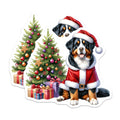 (2 Pack) Bernese Mountain Dog Magnets - Christmas Santa Pet Decor - Holiday Refrigerator Accent - 5 Inches On Longest Side - Thick Durable Magnet - Made in USA - MAG27961