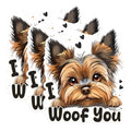 (3 Pack) Yorkshire Terrier Decals - I Woof You - Dog Laptop Decals - 3 Inches On Longest Side - Easy Peel & Apply - Made in USA - 3MCS1218