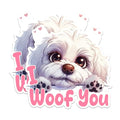 (2 Packs) I Woof You Bichon Frise Magnets - Cute Bichon Frise Dog Breed Magnets - 5 Inches On Longest Side - Premium Magnet - for Fridges, Toolboxes, Cars - Made in USA - MAG2358