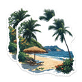 (2 Pack) Tropical Beach Scene Magnets - Ocean View Decor - Vacation Paradise Fridge Art - 5 Inches On Longest Side - Thick Durable Magnet - Made in USA - MAG30575