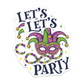 (2 Pack) Mardi Gras Magnets - Lets Party Sign - New Orleans Decor Fridge Magnets - 5" On Longest Side - Premium Magnet - for Cars, Refrigerators, Toolboxes, Lockers - Made in USA - MAG16046