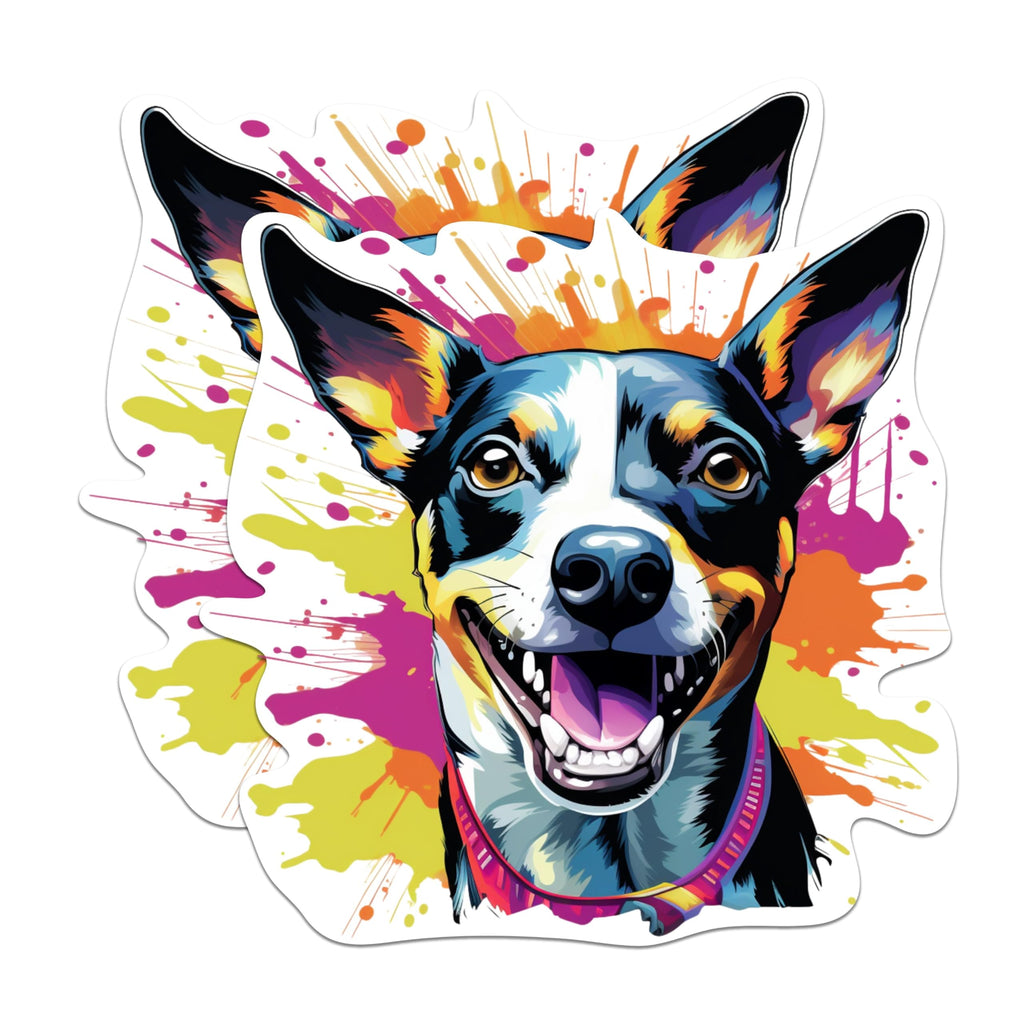 (2 Pack) Rat Terrier Dog Breed Magnets - 5 Inches On Longest Side - Choose from Over 100 Dog Breeds - for Cars, Refrigerators, Toolboxes - Made in USA - MAG1928