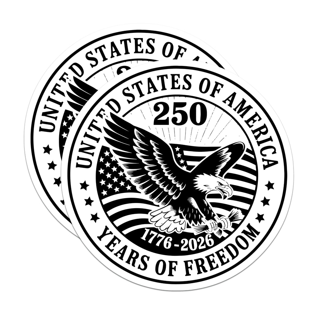 (2 Pack) 250 Years Freedom Magnets - US America Eagle Fridge Decor - 1776-2026 Patriotic Vehicle Commemorative Decals - 5 Inches On Longest Side - Thick Durable Magnet - Made in USA - MAG37061