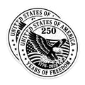 (2 Pack) 250 Years Freedom Magnets - US America Eagle Fridge Decor - 1776-2026 Patriotic Vehicle Commemorative Decals - 5 Inches On Longest Side - Thick Durable Magnet - Made in USA - MAG37061