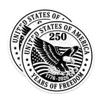 (2 Pack) 250 Years Freedom Magnets - US America Eagle Fridge Decor - 1776-2026 Patriotic Vehicle Commemorative Decals - 5 Inches On Longest Side - Thick Durable Magnet - Made in USA - MAG37061