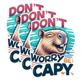 (3 Pack) Capybara Decals - Dont Worry Be Capy - Laptop Decals - 3 Inches On Longest Side - Easy Peel & Apply - Made in USA - 3MCS1496