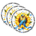 (3 Pack) Down Syndrome Decals - Awareness Ribbon Sticker - Sunflower Laptop Decal - 3 Inches On Longest Side - Easy Peel & Apply - Made in USA - 3MCS6976