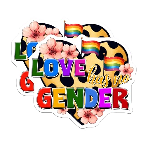 (2 Pack) Love Has No Gender Magnets - 5" On Longest Side - for Cars, Fridges, Toolboxes - Made in USA - MAG8258