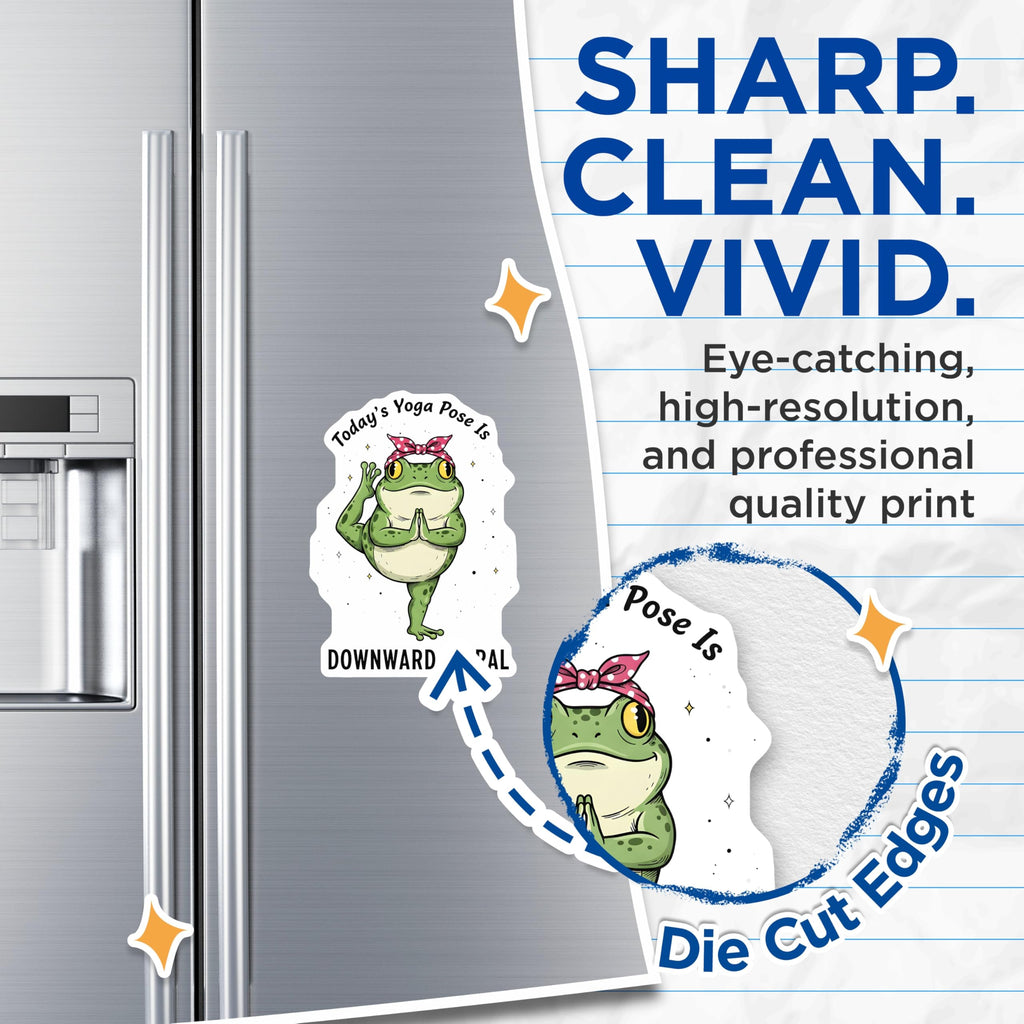 (2 Pack) Yoga Frog Magnets - Funny Animal Magnets - Downward Spiral Pose - 5" On Longest Side - Premium Magnet - for Cars, Refrigerators, Toolboxes, Lockers - Made in USA - MAG15963
