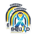 (2 Pack) Support Down Syndrome Squad Ribbon Magnets - Awareness - Pride - Family - 5" On Longest Side - for Cars, Fridges, Toolboxes - Made in USA - MAG8207