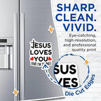 (2 Pack) Jesus Loves You Magnets - Inspirational Magnet - Religious Home Decor - Christian Faith Magnets - 5" On Longest Side - for Cars, Fridges, Toolboxes - Made in USA - MAG5585