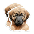 (2 Pack) Adorable Puppy Magnets - Fluffy Dog Art - Pet Lover Refrigerator Decor - Cute Canine Home Accent - 5 Inches On Longest Side - Thick Durable Magnet - Made in USA - MAG24151
