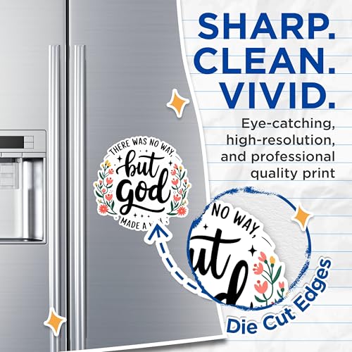 (2 Pack) Inspirational Quotes Magnets - Faith Motivational Magnets - There was No Way But God Magnets- 5" On Longest Side - for Fridges, Toolboxes, Cars - Made in USA - MAG2911