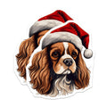 (2 Pack) Cavalier King Charles Spaniel Magnets - Christmas Dog Decor - Santa Hat Pet Lover Decor - 5 Inches On Longest Side - Thick Durable Magnet - Made in USA - MAG27292