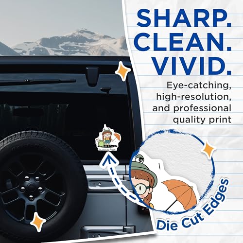 (2 Pack) Cute Frog Girl Stickers - No Rain No Flowers Quote - Adorable Character - Fun and Whimsical Design - 5" On Longest Side - Sticks to Smooth Flat Surfaces - Made in USA - BMCS6484