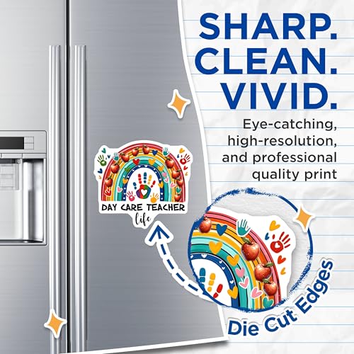 (2 Pack) Day Care Teacher Life Magnets - Teacher Appreciation - 5" On Longest Side - for Cars, Fridges, Toolboxes - Made in USA - MAG8048