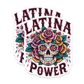(2 Pack) Latina Power Stickers - Sugar Skull Stickers - Floral Skull Art Stickers - 5" On Longest Side - Sticks to Smooth Flat Surfaces - Made in USA - BMCS5580