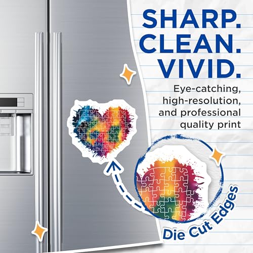(2 Pack) Heart Puzzle Magnets - Rainbow Heart - Colorful Heart Magnet Puzzle - 5" On Longest Side - for Cars, Fridges, Toolboxes - Made in USA - MAG6711