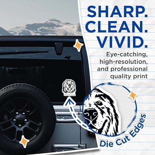 (2 Pack) Great Pyrenees Stickers - Dog Lover Stickers - Cute Pet Stickers - 5" On Longest Side - Sticks to Smooth Flat Surfaces - Made in USA - BMCS4008
