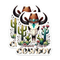 (2 Pack) Summer Down Cowboy Magnets - Western Skull - Cactus and Hat - Rustic Western Decor - 5" On Longest Side - for Cars, Refrigerators, Toolboxes, Lockers - Made in USA BMCS3145