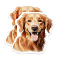 (2 Pack) Happy Golden Retriever Magnets - Dog Lover Kitchen Decor - Pet Parent Refrigerator Art - 5 Inches On Longest Side - Thick Durable Magnet - Made in USA - MAG29104