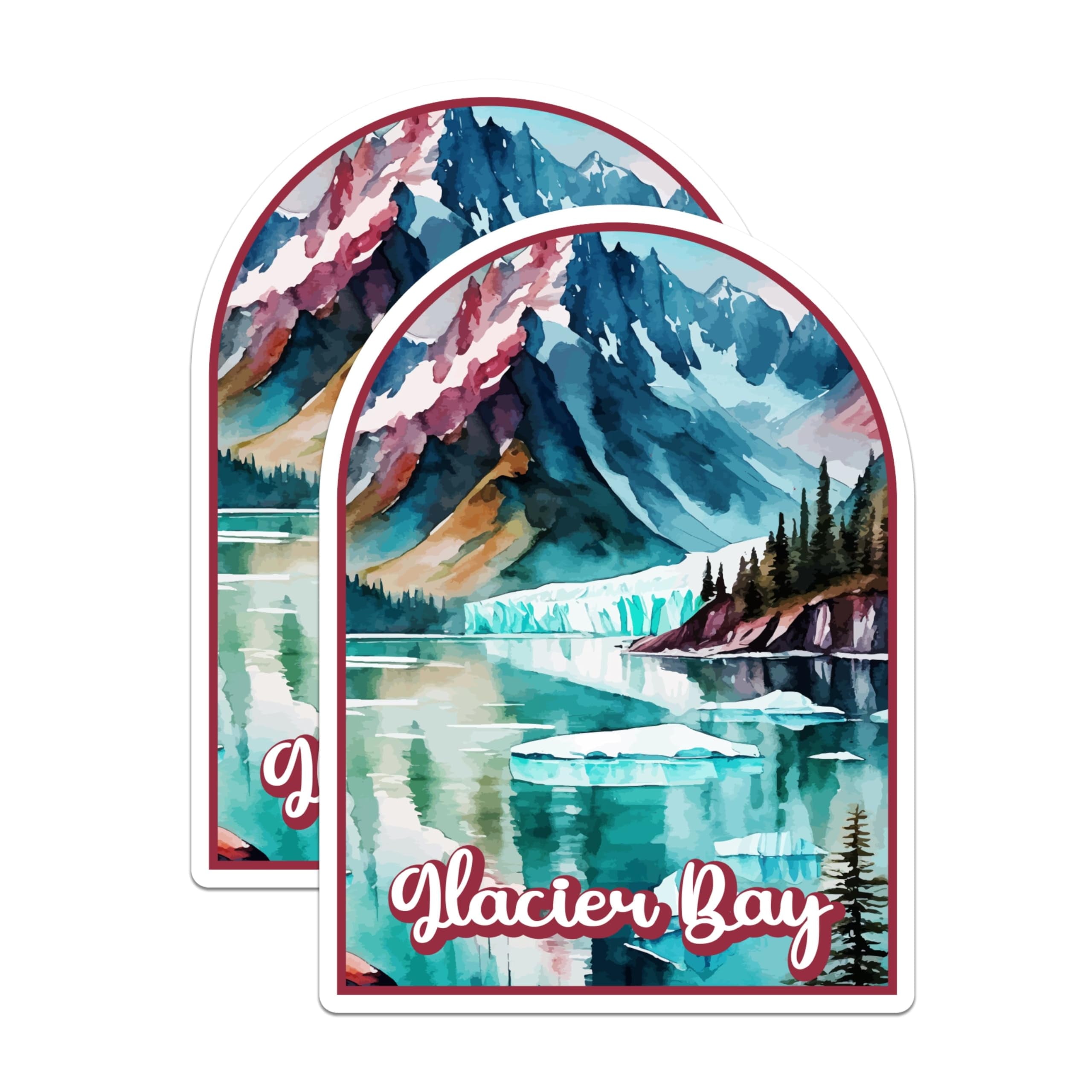 (2 Pack) Glacier Bay National Park Bumper Magnet - US National Park - Choose from 63 Parks - 5" On Longest Side - Decal for Car Bumper, Laptop, Water Bottle, Wall, and Window - MAG1518