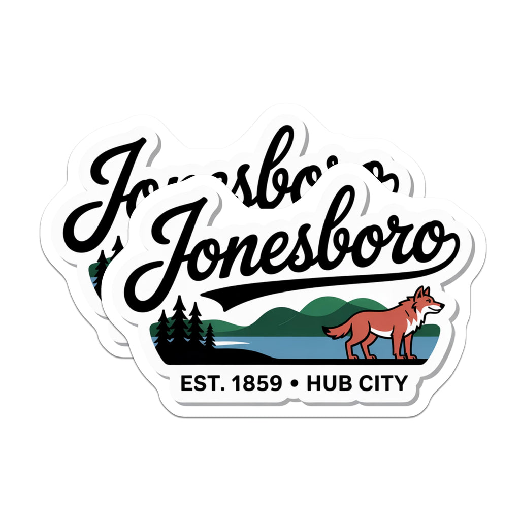 (2 Pack) Jonesboro Magnets - Hub City Decor - Arkansas Souvenir - 5" On Longest Side - Premium Magnet - for Cars, Refrigerators, Toolboxes, Lockers - Made in USA - MAG18587