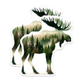 (2 Pack) Moose Silhouette Magnets - Forest Animals - Nature Inspired Decor - 5" On Longest Side - Premium Magnet - for Cars, Refrigerators, Toolboxes, Lockers - Made in USA - MAG16130