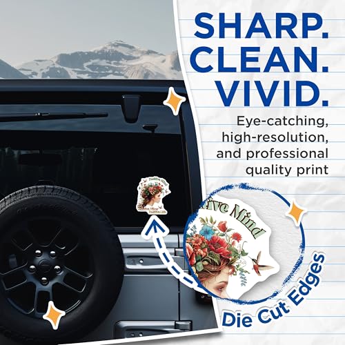 (2 Pack) Positive Mind Positive Vibes Positive Life Stickers - 5" On Longest Side - Sticks to Smooth Flat Surfaces - Made in USA - BMCS9033 - BMCS9033