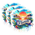 (3 Pack) Florida Alligator Decals - Sunshine State - Laptop Decals- 3 Inches On Longest Side - Easy Peel & Apply - Made in USA - 3MCS5436